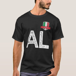 Camiseta Italia Italia Letra A y L Italia letra de bandera