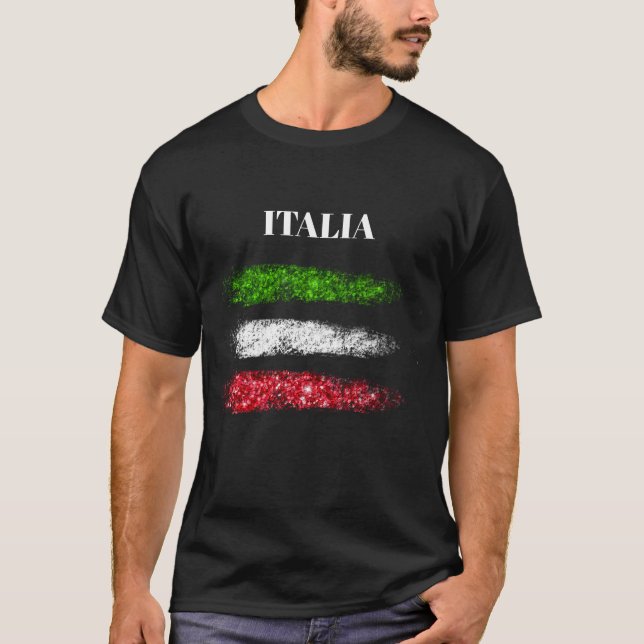 Camiseta *~* ITALIA ITALIANA Bandera Resumen Simple Hombres (Anverso)