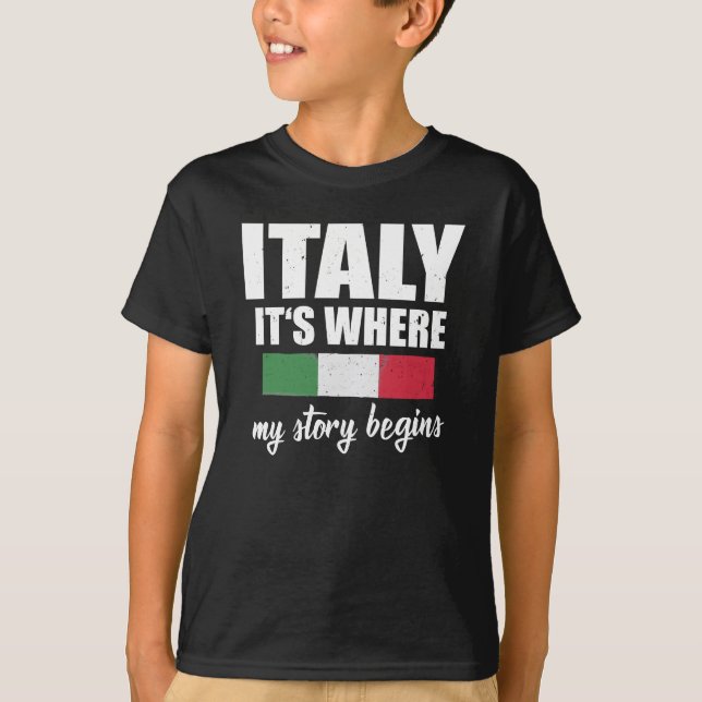 Camiseta Italia: La historia empieza en italiano (Anverso)