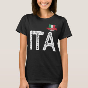 Camiseta Italia Letra italiana de bandera humana I y T e It