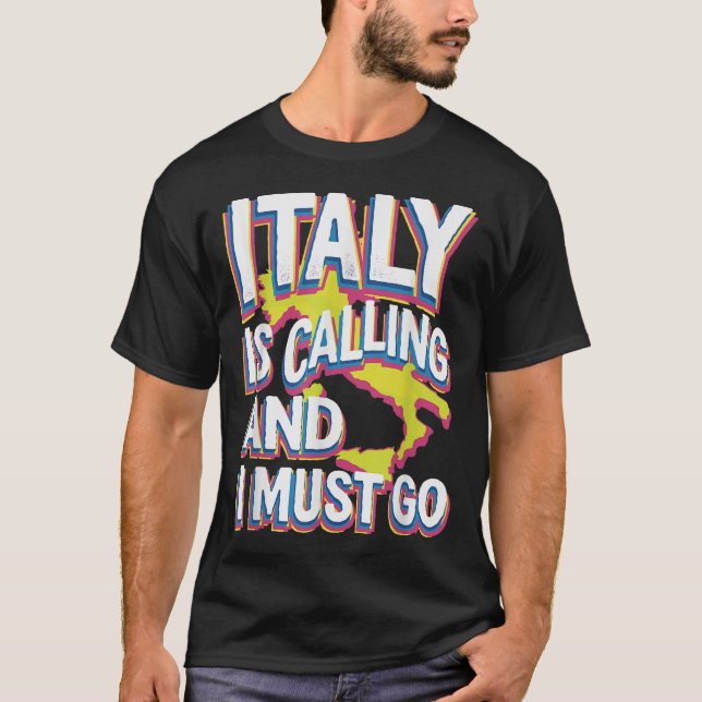Camiseta Italia llama arte de viajes (Anverso)
