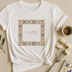 Camiseta Italia Majolica Tile Boho Estilo mediterráneo