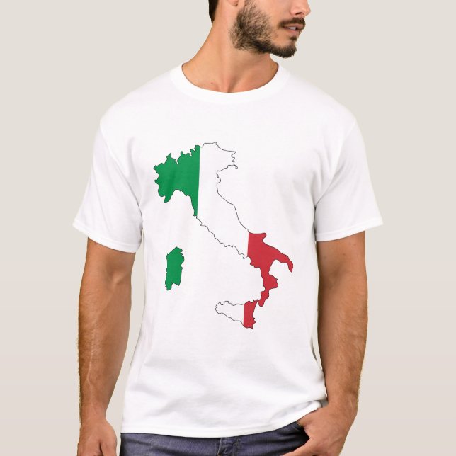 CAMISETA ITALIA - MAPA DE BANDERA/ROMA/ESCUDO/COLORES (Anverso)