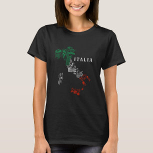 Camiseta Italia Mapa Roma Venecia Bandera Italiana Viaje It