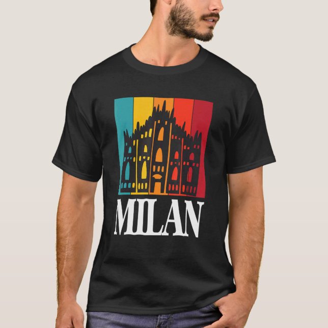 Camiseta Italia Milán Con Catedral De Milán (Anverso)