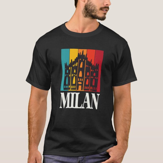 Camiseta Italia Milán Con Catedral De Milán (Anverso)