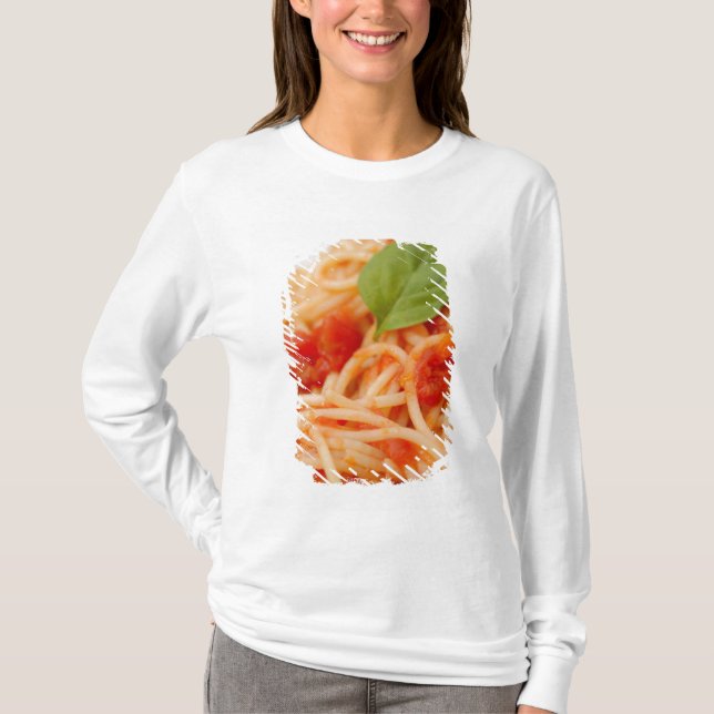 Camiseta Italia, Orta, Lago de Orta, espaguetis con tomate (Anverso)