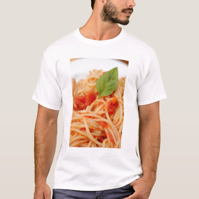 Camiseta Italia, Orta, Lago Orta, espagueti con tomate (Anverso)