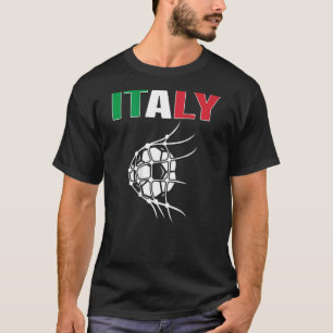 Camiseta Italia: Pelota De Fútbol En Apoyo De Gol Neto Pie