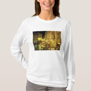 Camiseta Italia, Roma. Fuente de Trevi por la noche.