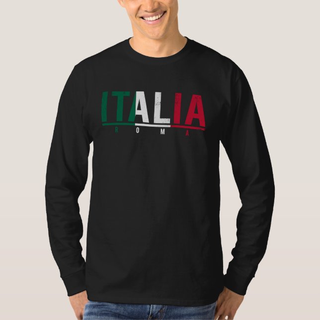 Camiseta Italia Roma Italian Flag I Love Italy   Men Women (Anverso)