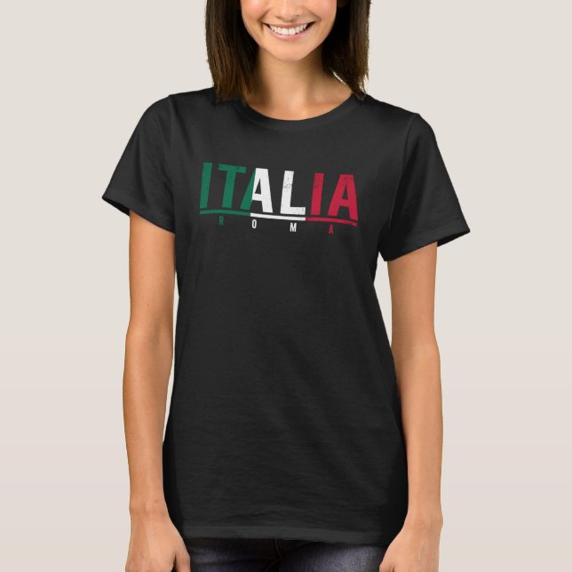 Camiseta Italia Roma Italian Flag I Love Italy   Men Women (Anverso)