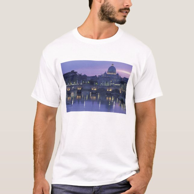 Camiseta Italia, Roma, San Pedro y Ponte Sant Angelo, (Anverso)