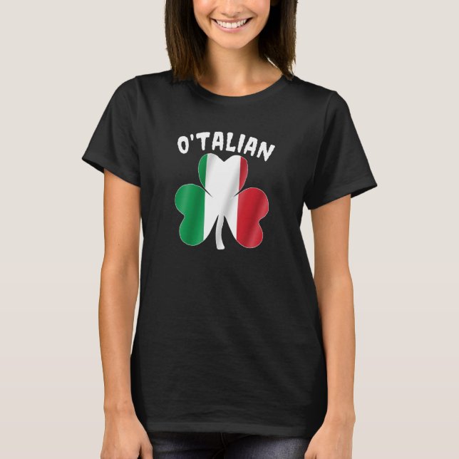 Camiseta Italia Shamrock, el día italiano del Santo Patrick (Anverso)
