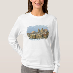 Camiseta Italia, Sicilia, Cefalu, Vista con el Duomo desde
