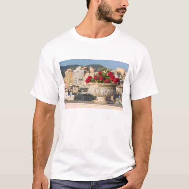 Camiseta Italia, Sicilia, Termini Imerese, View & Flowers (Anverso)
