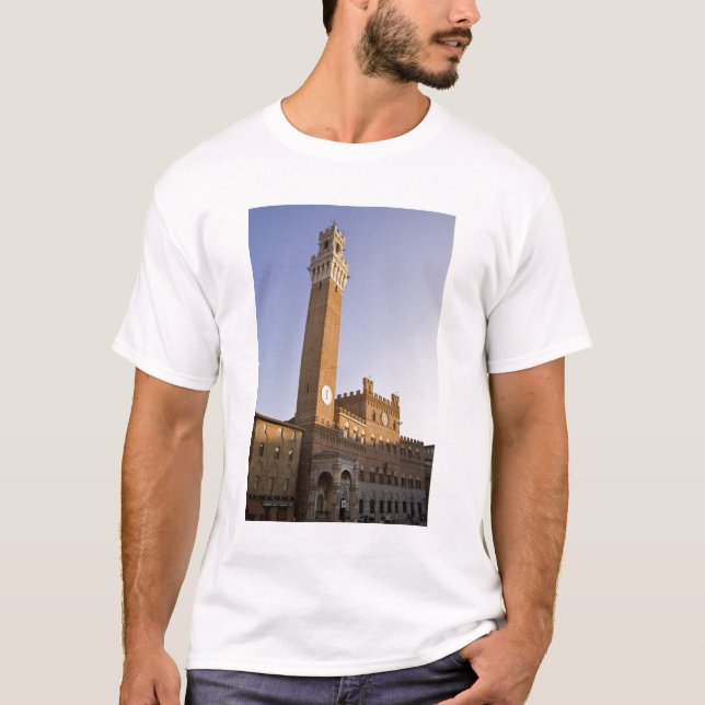 Camiseta Italia, Toscana, Siena. Torre del Mangia en (Anverso)