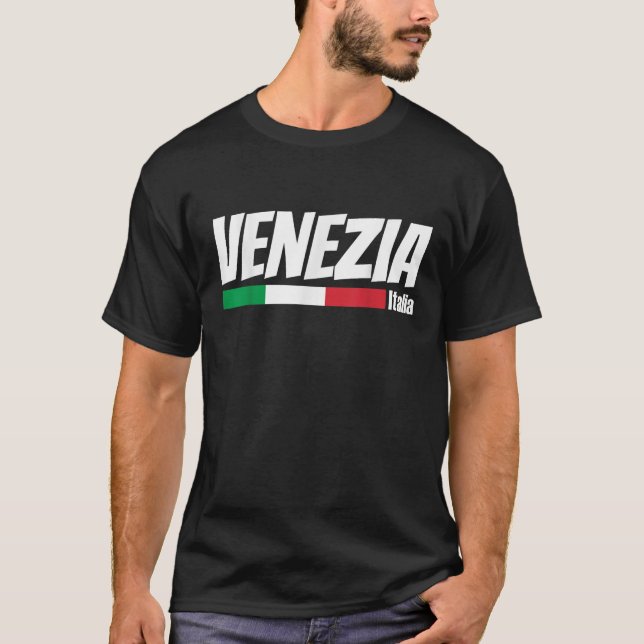 Camiseta Italia Vacaciones Venecia Viajes Bandera Italia Ve (Anverso)