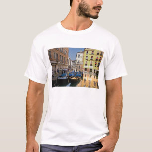 Camiseta Italia, Venecia, góndolas amarradas a lo largo del