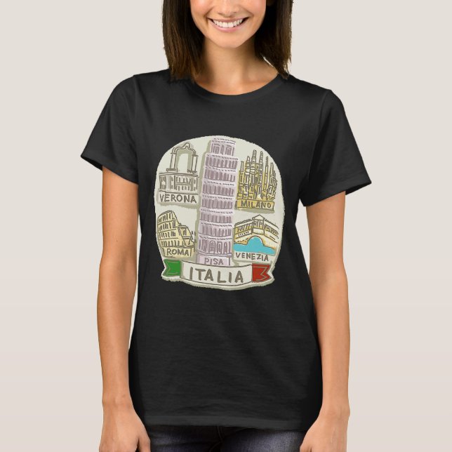 Camiseta Italia Venecia Milán Pisa Verona Roma (Anverso)