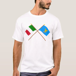 Camiseta Italia y banderas cruzadas Friuli-Venezia Giulia