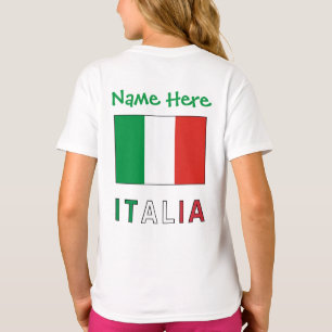 Camiseta Italia y Bandiera Italiana Personalización Verde