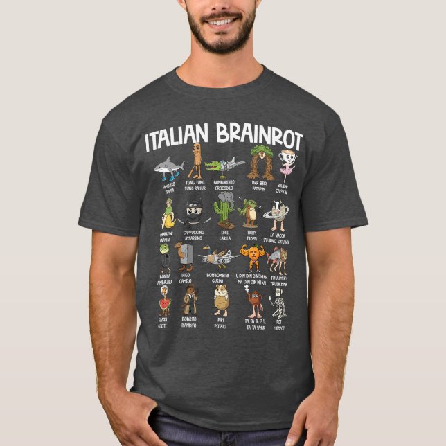 Camiseta Italian Brainrot Characters Funny Meme Popular Tre (Anverso)