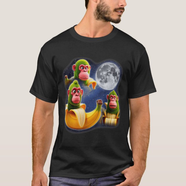 Camiseta Italian Brainrot Chimpanzini Bananini 3 Moon Weird (Anverso)