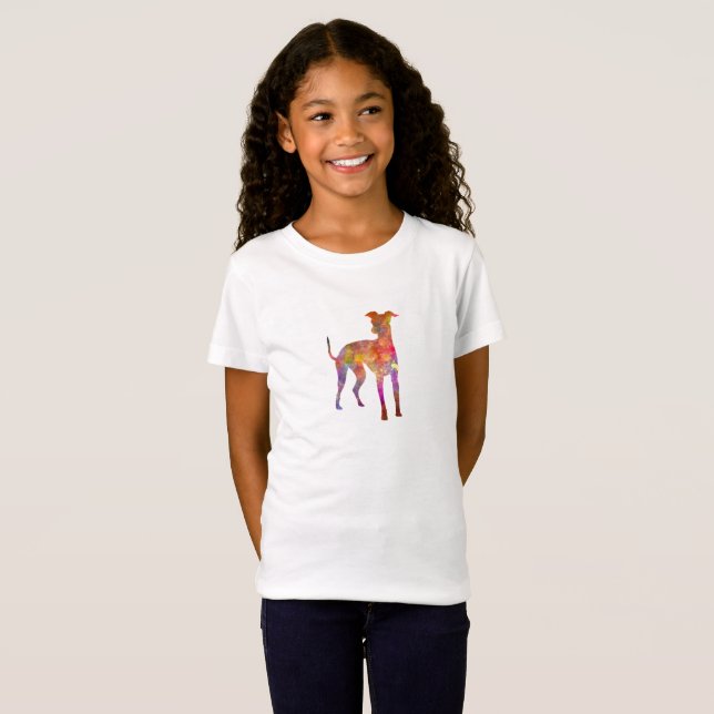 Camiseta Italian Greyhound in watercolor (Anverso completo)