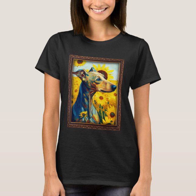 Camiseta Italian Greyhound Painting Sunflower Flower Mom Wo (Anverso)