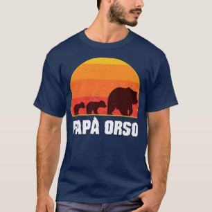 Camiseta Italian Papa Bear - Dad of Twins- Papa Orso Retro 