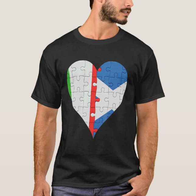 Camiseta Italian Scottish Flag Heart (Anverso)