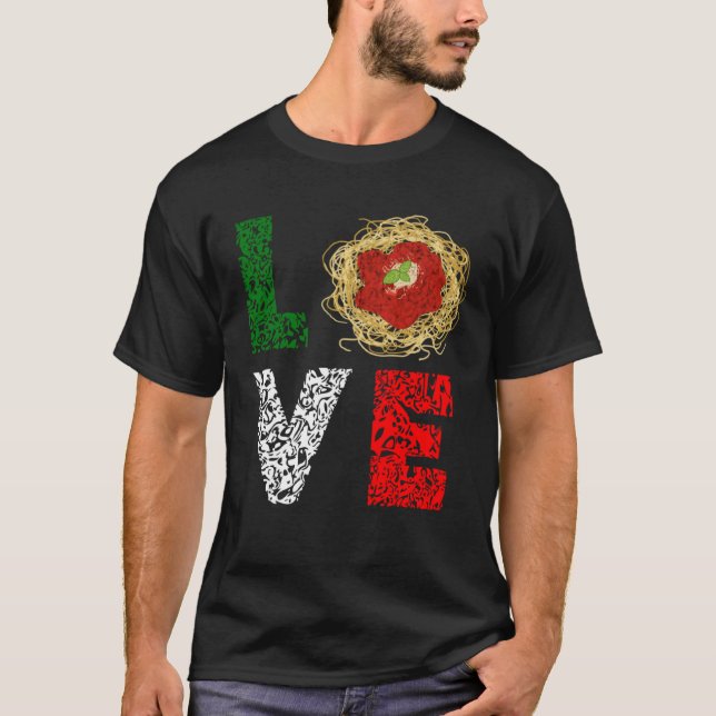 Camiseta Italian Spaghetti Bolognese Parmesan Pasta Noodle  (Anverso)