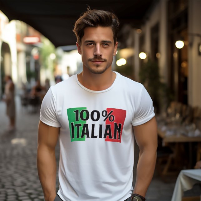 Camiseta italiana con bandera italiana divertida a (100% Italian
Italian Flag Funny White Tee
for Men)