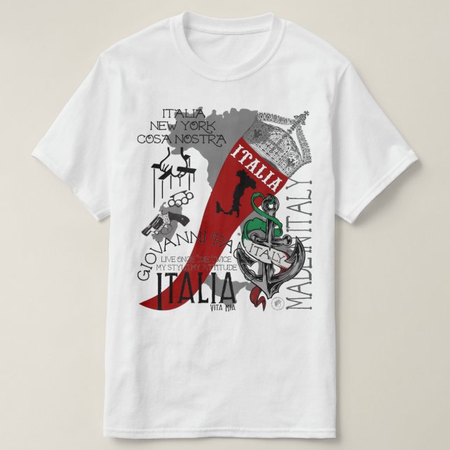 CAMISETA ITALIANA DE LA CORONA DE LA BOTA DEL (Diseño del anverso)