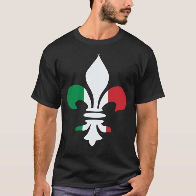 Camiseta italiana de la flor de lis de la bandera (Anverso)