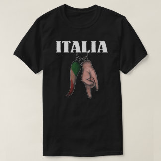 CAMISETA ITALIANA DEL CUERNO Y DE LA MANO