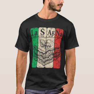 Camiseta Italiana Lasagna Periódica Mesa Elementos Italiano