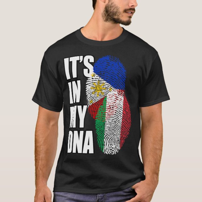 Camiseta Italiana Y Filipina De Bandera Mezcla Her (Anverso)
