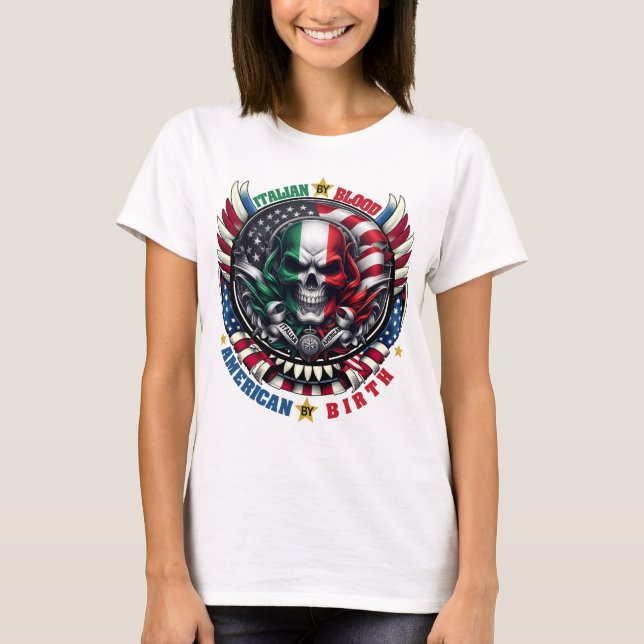 Camiseta Italiano de Blood American por Birth ItalianAmeric (Anverso)