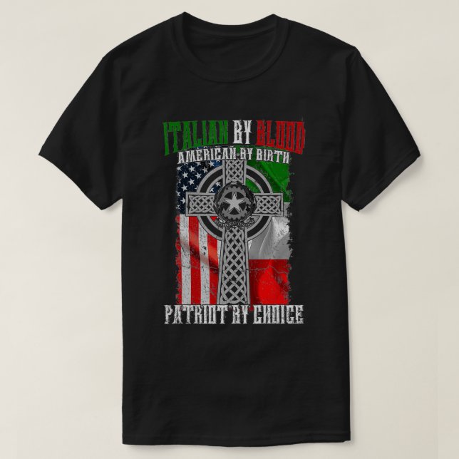 Camiseta Italiano De Blood American Por Nacer Patriot De Ch (Diseño del anverso)