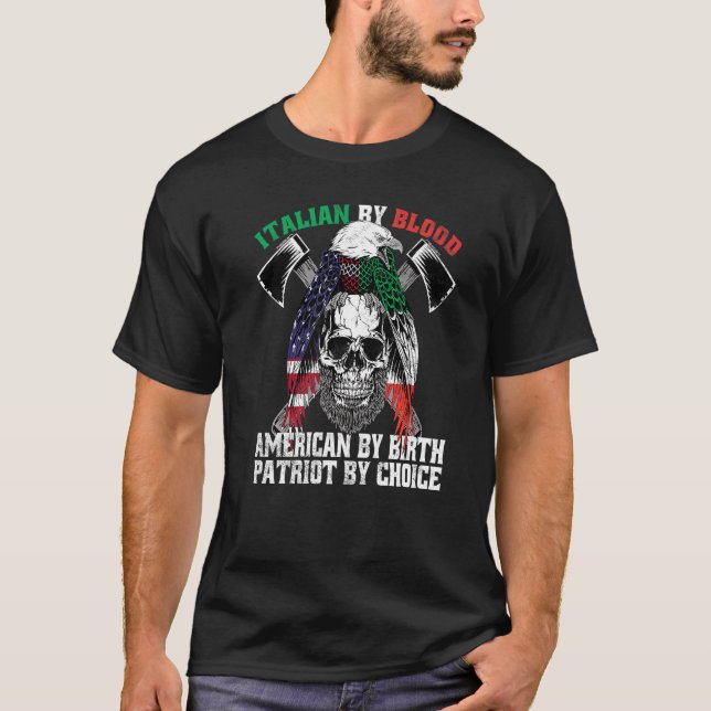 Camiseta Italiano De Blood American Por Nacer Patriot De Ch (Anverso)