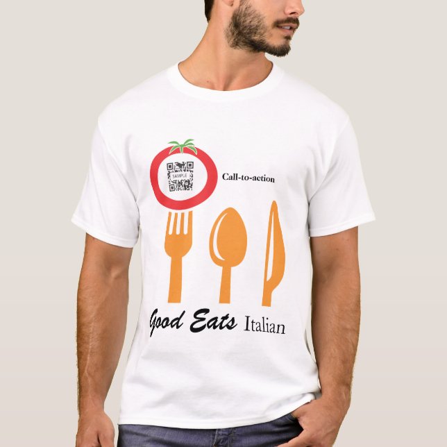 Camiseta Italiano de cena casual de la plantilla de la (Anverso)