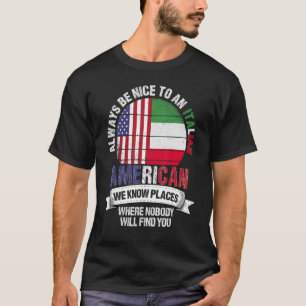 Camiseta Italiano-Estadounidense conocemos lugares donde el