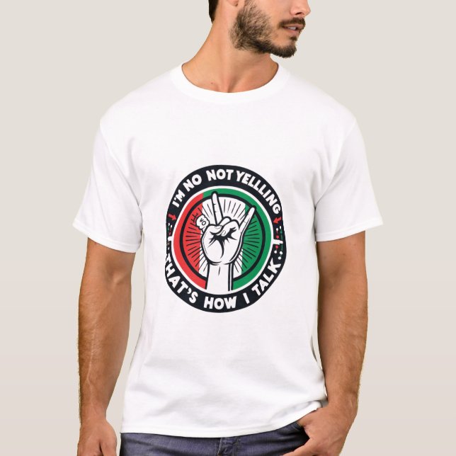 Camiseta Italiano fuerte y orgulloso - Diseño Gesture manos (Anverso)