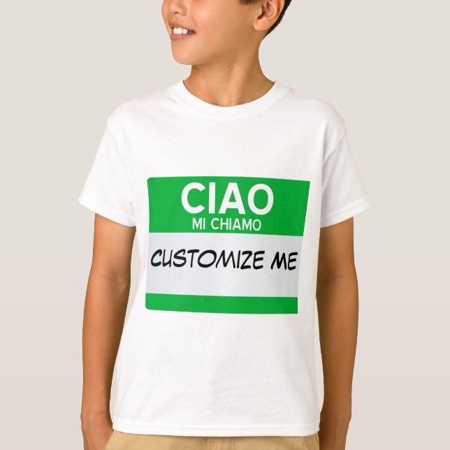 Camiseta Italiano Hola Mi Nombre Es ... ¡Personalizable (Anverso)
