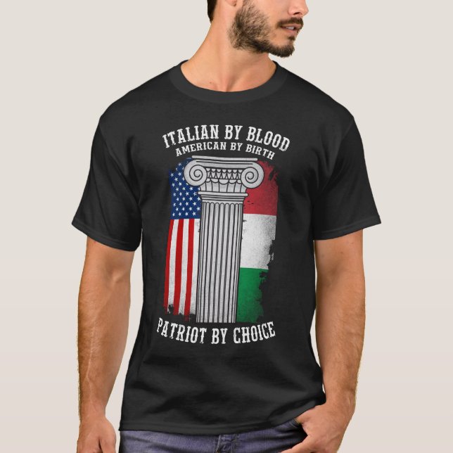 Camiseta Italiano Por Sangre, Estadounidense Por Nacimiento (Anverso)