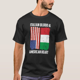 Camiseta Italiano Sangre y Corazón Americano Raíces Italian