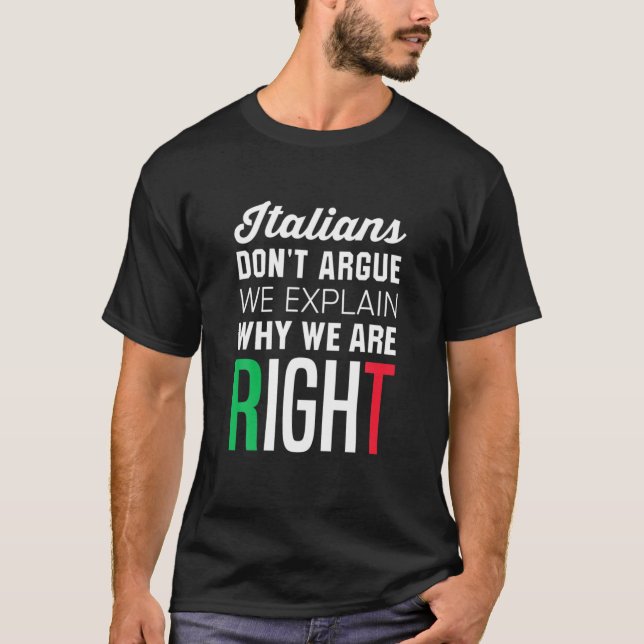Camiseta Italianos no discuten - Divertido italiano (Anverso)