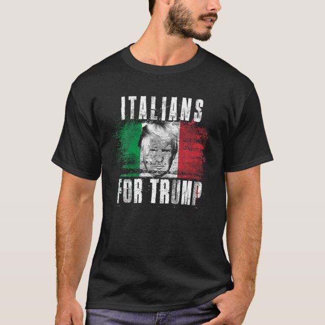 Camiseta Italianos para Trump, Estados Unidos e Italia (Anverso)